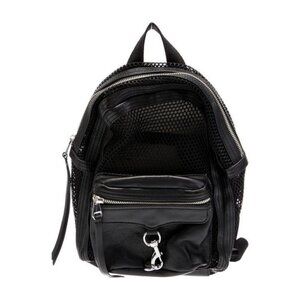 Rebecca Minkoff Mini MAB Backpack Black Mesh Leather Trim NWT